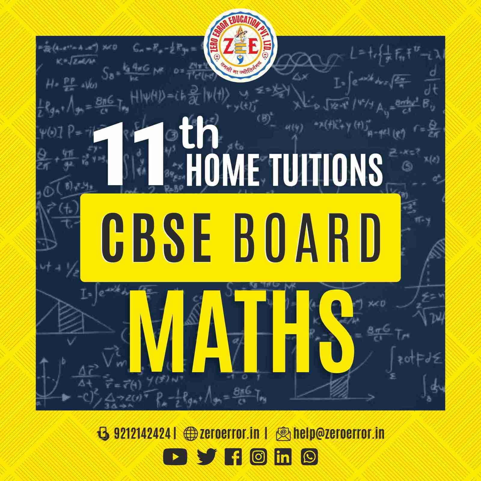 11th Grade CBSE Math's Online Classes by Zero Error Education Prepare for your CBSE board exams with online and offline Math's classes for 11th grade. Learn from experienced home tutors and get all the help you need to succeed. Enroll today at Zero Error Education. [https://zeroerror.in/] Call 9212142424 for more information.