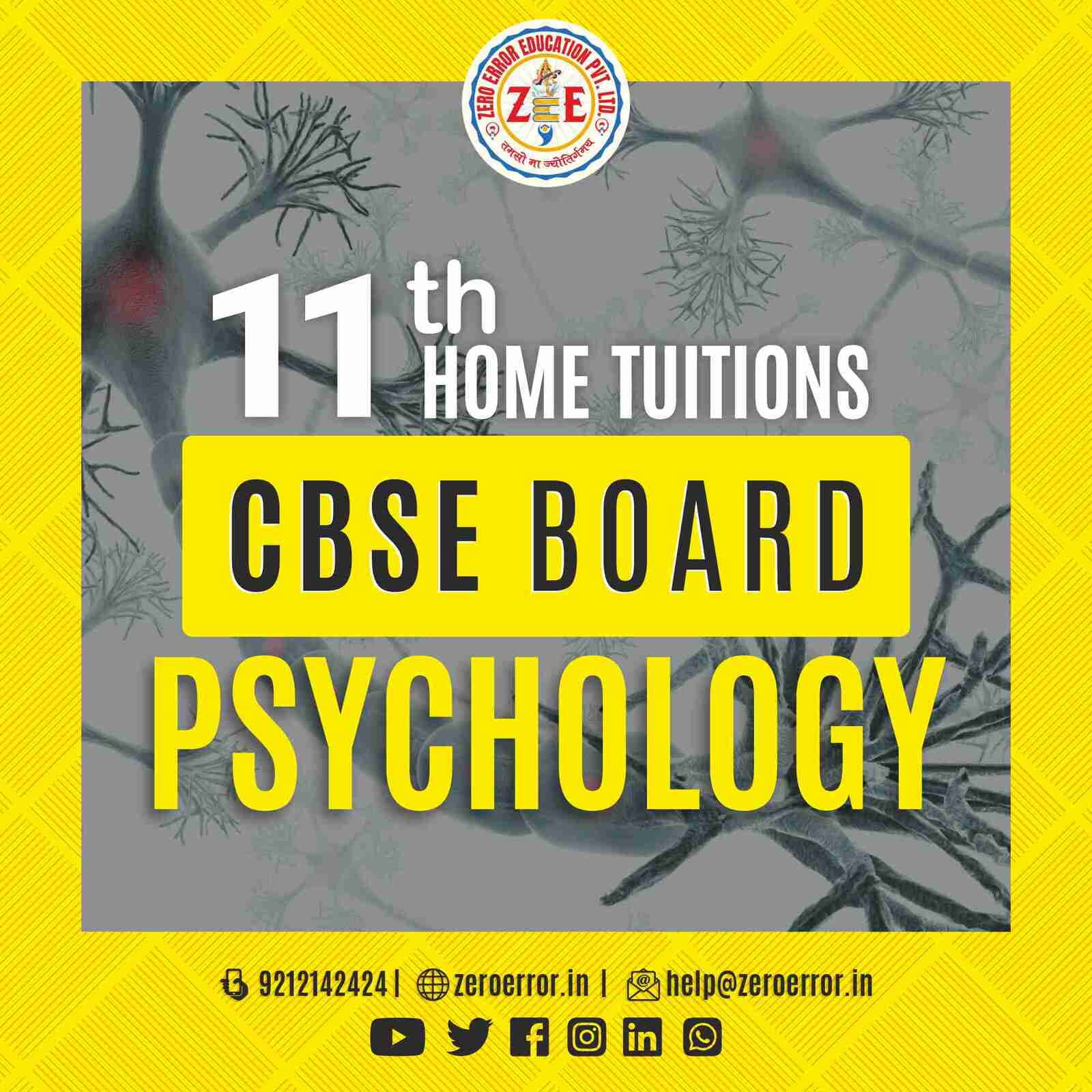 11th Grade CBSE Psychology Online Classes by Zero Error Education Prepare for your CBSE board exams with online and offline Psychology classes for 11th grade. Learn from experienced home tutors and get all the help you need to succeed. Enroll today at Zero Error Education. [https://zeroerror.in/] Call 9212142424 for more information.