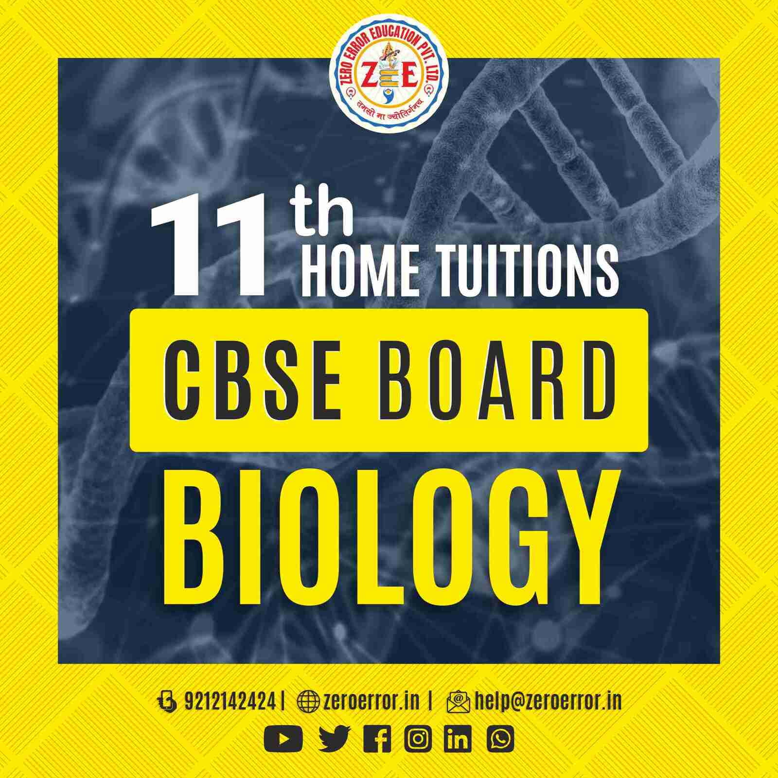 11th Grade CBSE Biology Online Classes by Zero Error Education Prepare for your CBSE board exams with online and offline Biology classes for 11th grade. Learn from experienced home tutors and get all the help you need to succeed. Enroll today at Zero Error Education. [https://zeroerror.in/] Call 9212142424 for more information.
