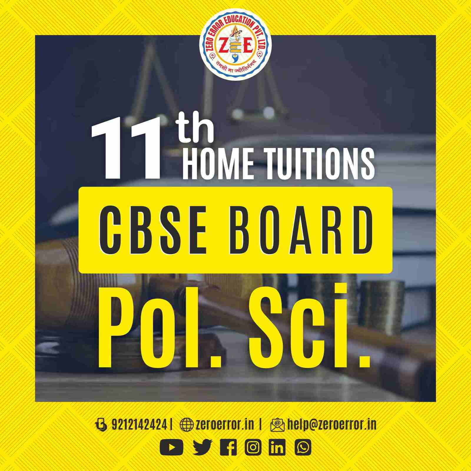 11th Grade CBSE Political Science Online Classes by Zero Error Education Prepare for your CBSE board exams with online and offline Pol Sci classes for 11th grade. Learn from experienced home tutors and get all the help you need to succeed. Enroll today at Zero Error Education. [https://zeroerror.in/] Call 9212142424 for more information.