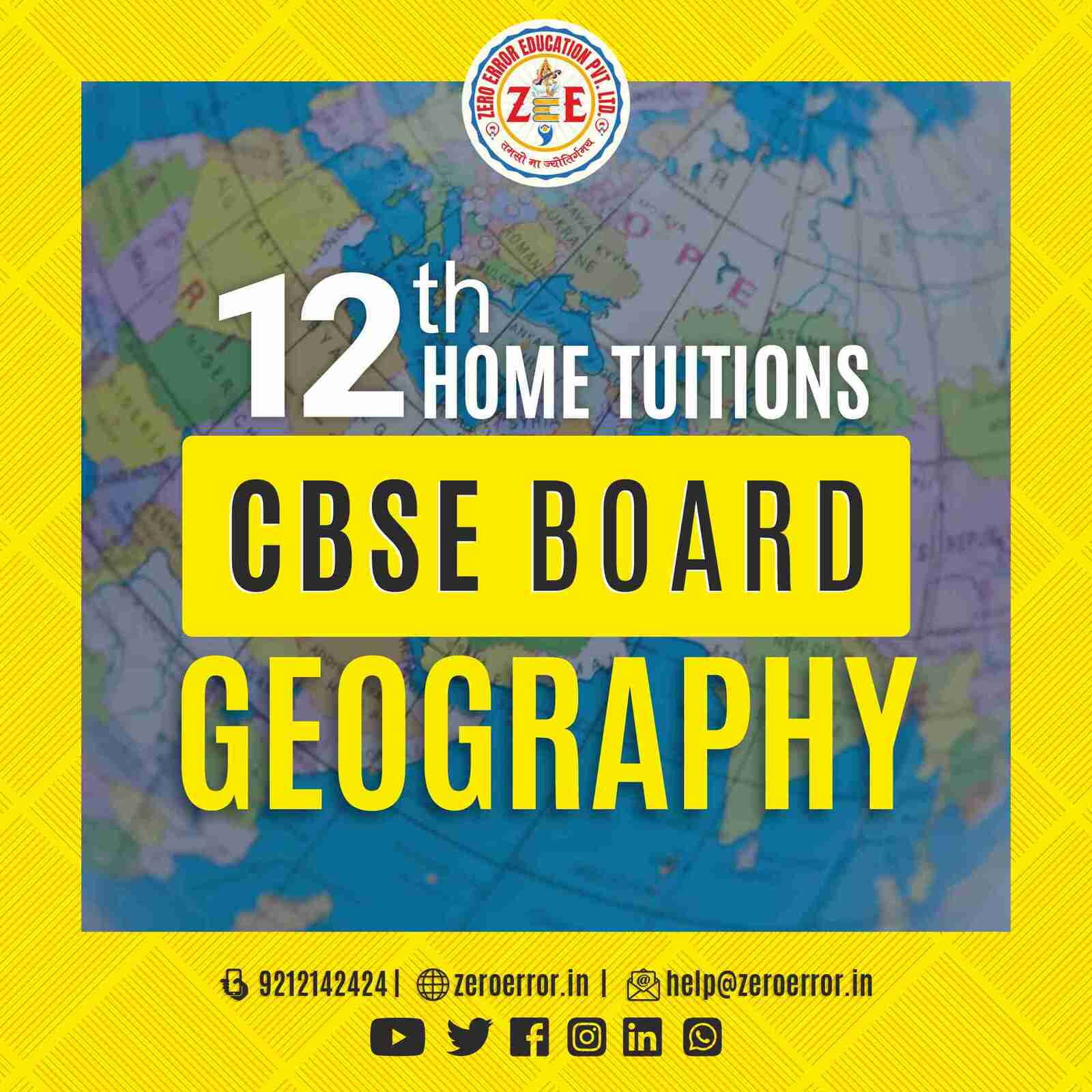 12th Grade CBSE Geography Online Classes by Zero Error Education Prepare for your CBSE board exams with online and offline Geography classes for 12th grade. Learn from experienced home tutors and get all the help you need to succeed. Enroll today at Zero Error Education. [https://zeroerror.in/] Call 9212142424 for more information.