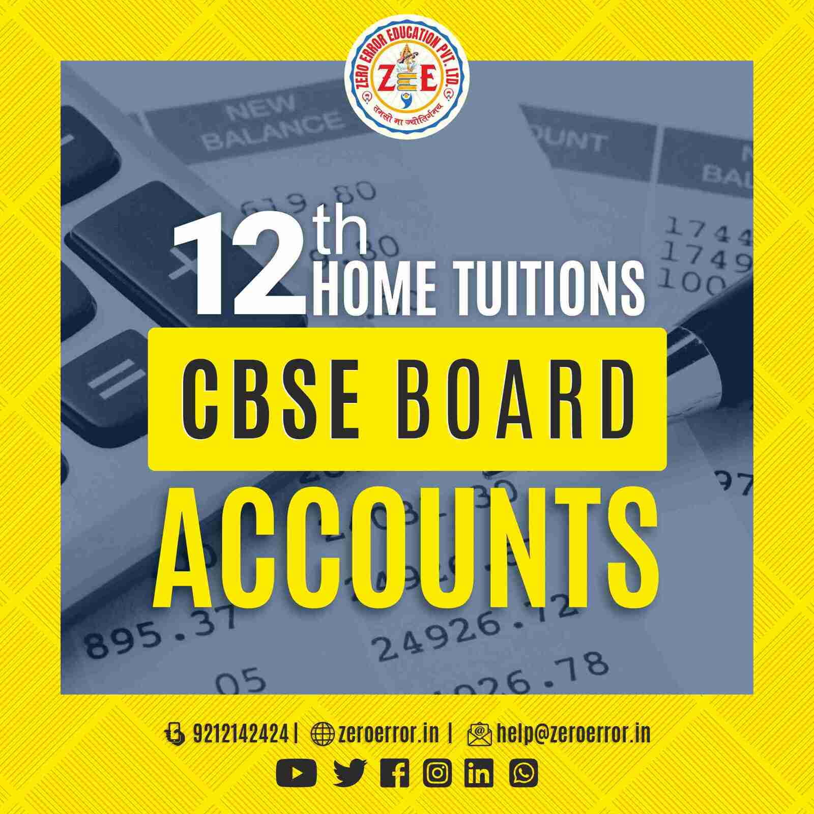 12th Grade CBSE Accounts Online Classes by Zero Error Education Prepare for your CBSE board exams with online and offline Accounts classes for 12th grade. Learn from experienced home tutors and get all the help you need to succeed. Enroll today at Zero Error Education. [https://zeroerror.in/] Call 9212142424 for more information.