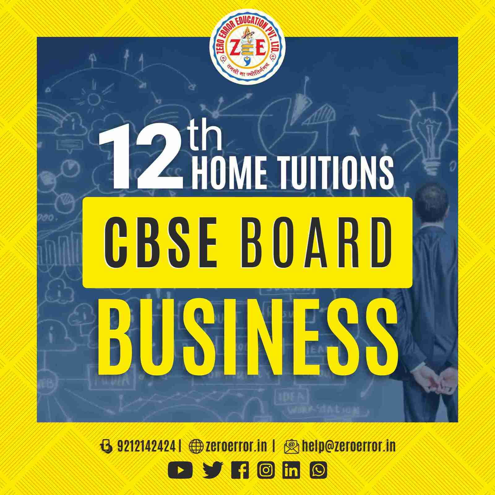 12th Grade CBSE Business Online Classes by Zero Error Education Prepare for your CBSE board exams with online and offline Business classes for 12th grade. Learn from experienced home tutors and get all the help you need to succeed. Enroll today at Zero Error Education. [https://zeroerror.in/] Call 9212142424 for more information.